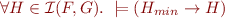 $\forall H \in {\cal I}(F,G).\ \models (H_{min} \rightarrow H)$