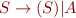 $S\rightarrow(S)|A$