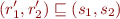 \begin{equation*}
   (r'_1, r'_2) \sqsubseteq (s_1,s_2)
\end{equation*}