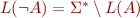 $L(\lnot A) = \Sigma^* \setminus L(A)$